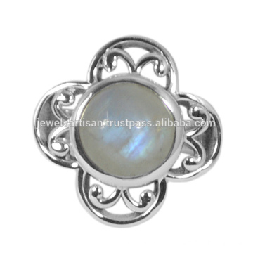 Rainbow Moonstone Gemstone 925 Sterling Silver Ring Jewelry